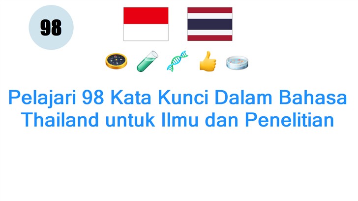 Pelajari 98 Kata Kunci Dalam Bahasa Thailand untuk Ilmu dan Penelitian